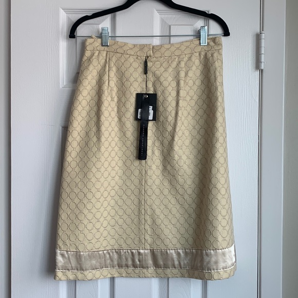 Sandra Angelozzi Wheat Coloured Wool Blend Skirt NWT - Picture 4 of 7